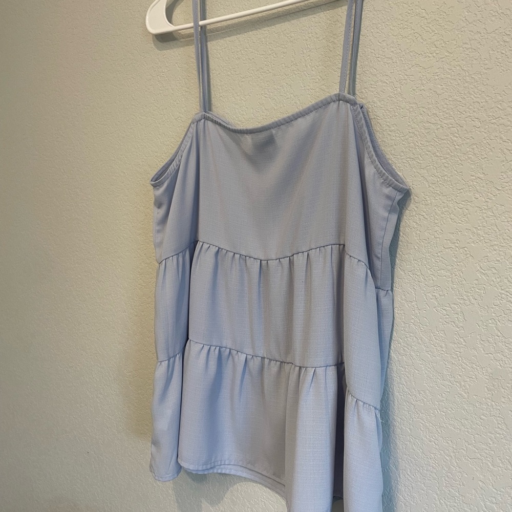 Paper Crane Light Blue V-Neck Top - Picture 7 of 8
